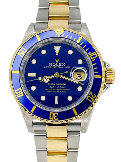 rolex submariner yellow gold blue dial|rolex submariner date preis.